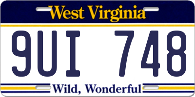 WV license plate 9UI748