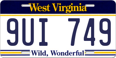 WV license plate 9UI749