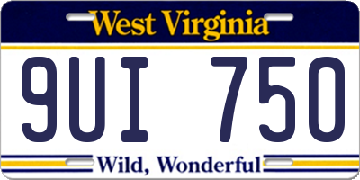 WV license plate 9UI750