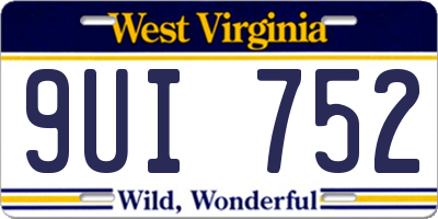 WV license plate 9UI752