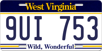 WV license plate 9UI753