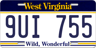 WV license plate 9UI755
