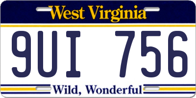 WV license plate 9UI756