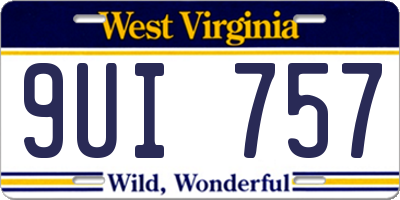 WV license plate 9UI757
