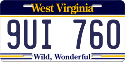 WV license plate 9UI760