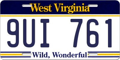 WV license plate 9UI761