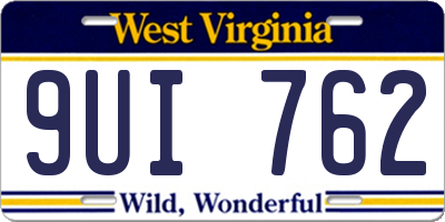 WV license plate 9UI762