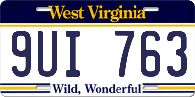 WV license plate 9UI763
