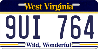 WV license plate 9UI764