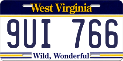 WV license plate 9UI766