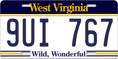 WV license plate 9UI767