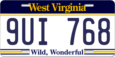 WV license plate 9UI768