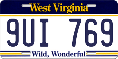 WV license plate 9UI769