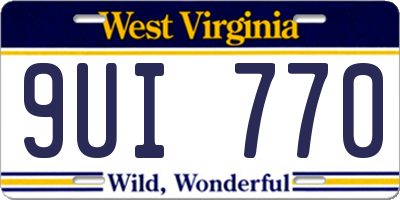 WV license plate 9UI770