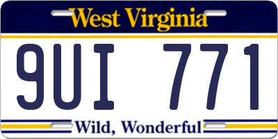 WV license plate 9UI771