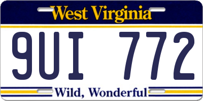 WV license plate 9UI772