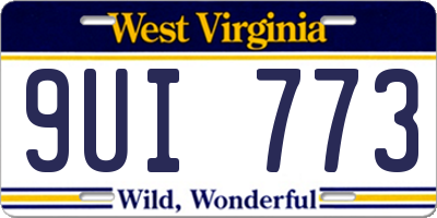WV license plate 9UI773