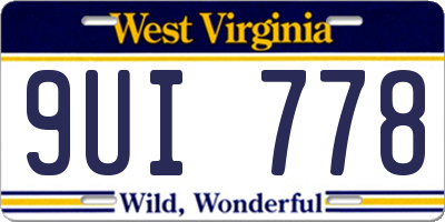 WV license plate 9UI778