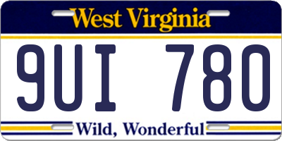 WV license plate 9UI780