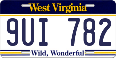 WV license plate 9UI782