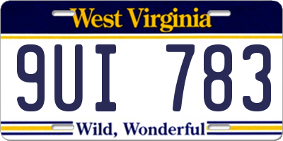 WV license plate 9UI783