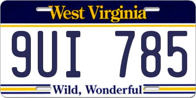 WV license plate 9UI785