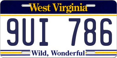 WV license plate 9UI786