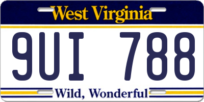 WV license plate 9UI788