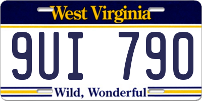 WV license plate 9UI790