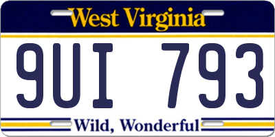 WV license plate 9UI793