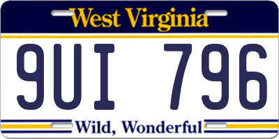 WV license plate 9UI796
