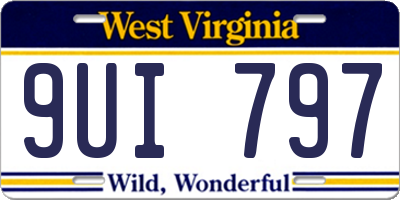 WV license plate 9UI797