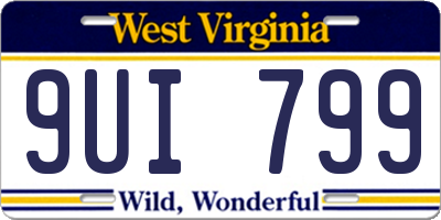 WV license plate 9UI799