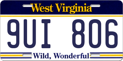WV license plate 9UI806