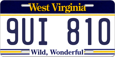 WV license plate 9UI810