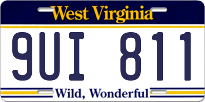 WV license plate 9UI811