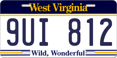 WV license plate 9UI812
