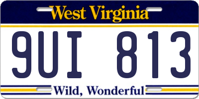 WV license plate 9UI813