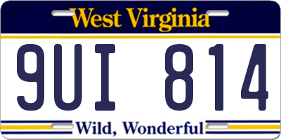 WV license plate 9UI814