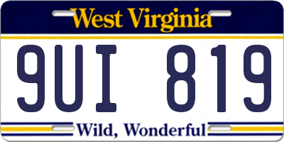 WV license plate 9UI819