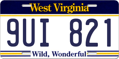 WV license plate 9UI821