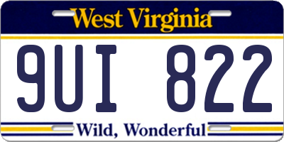 WV license plate 9UI822