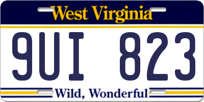 WV license plate 9UI823