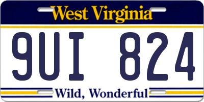 WV license plate 9UI824