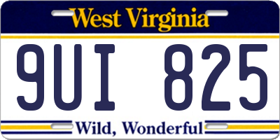 WV license plate 9UI825