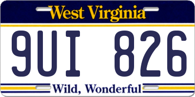 WV license plate 9UI826