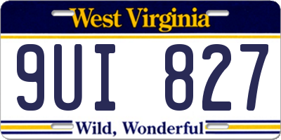 WV license plate 9UI827