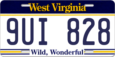 WV license plate 9UI828