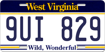 WV license plate 9UI829