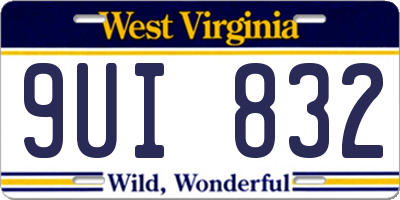 WV license plate 9UI832
